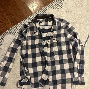 Lucky Brand Black and White Plaid Shirt